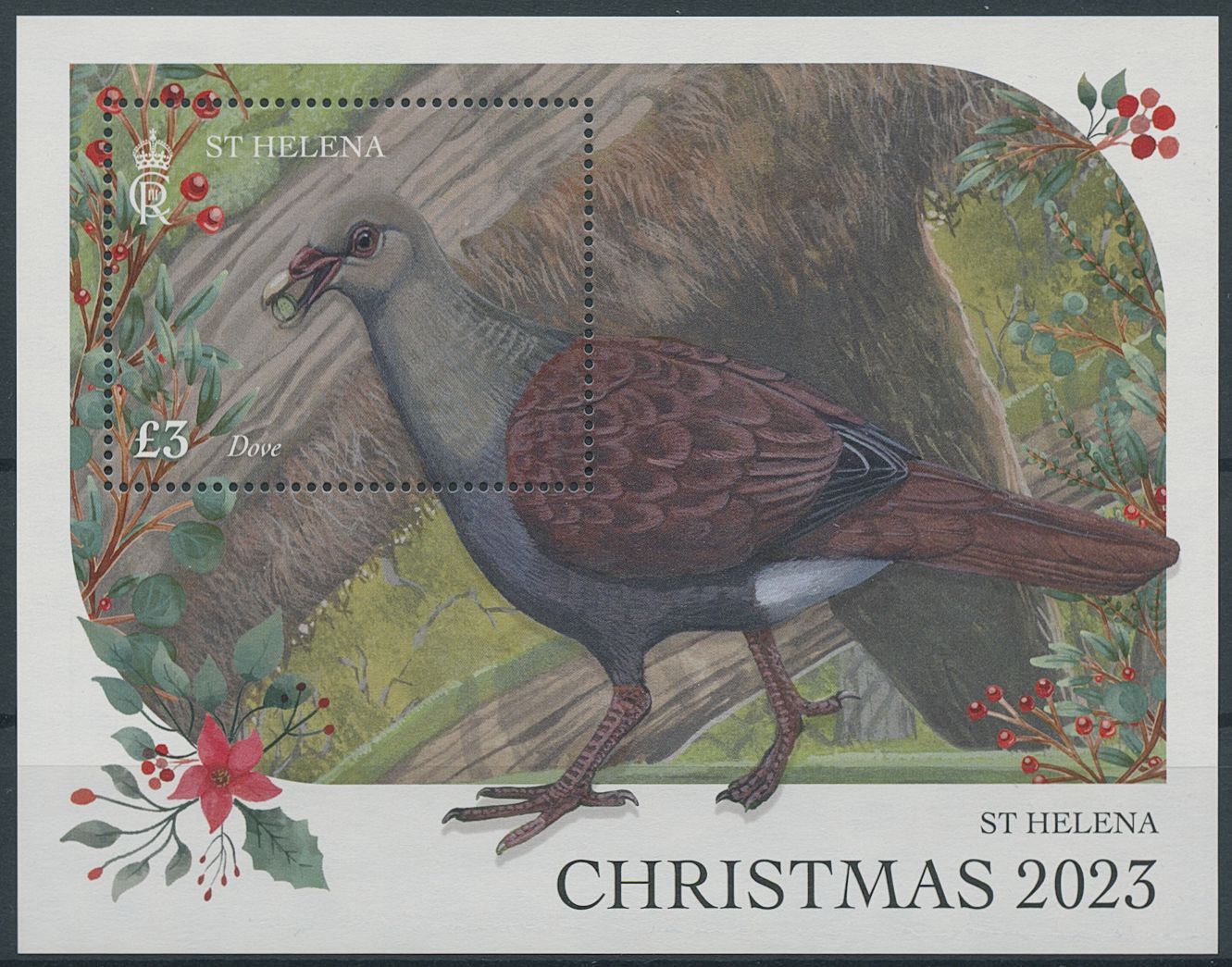 St Helena 2023 MNH Christmas Stamps Extinct Land Birds Doves Pigeons 1v M/S