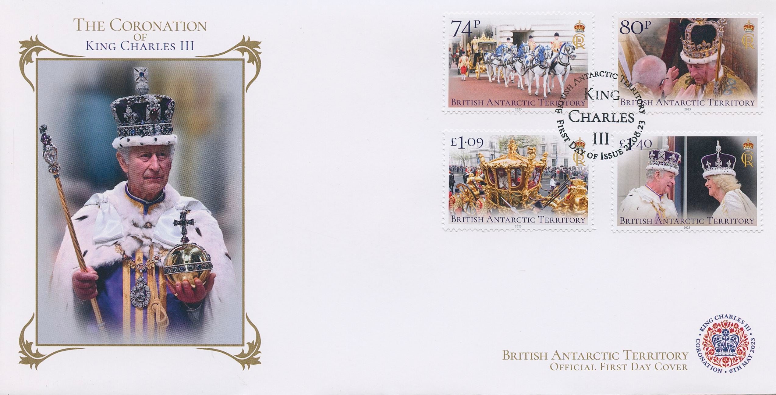 BAT 2023 FDC Royalty Stamps King Charles III Coronation 4v Set