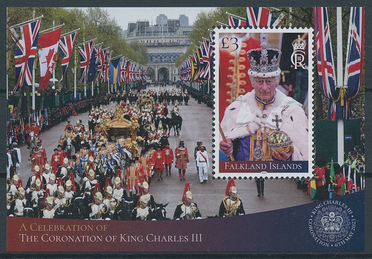 Falkland Islands 2023 MNH Royalty Stamps King Charles III Coronation 1v M/S