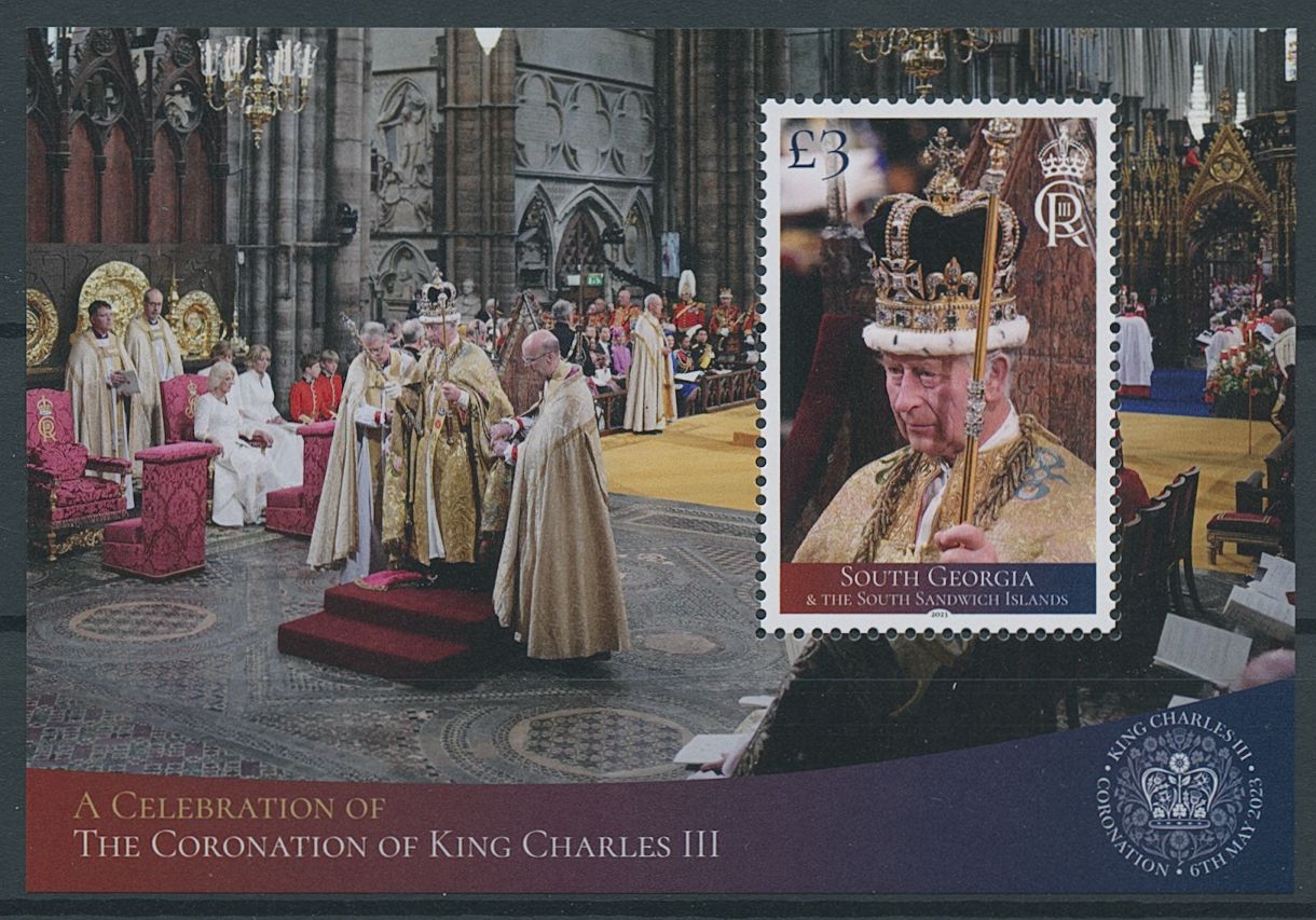 South Georgia SGA 2023 MNH Royalty Stamps King Charles III Coronation 1v M/S