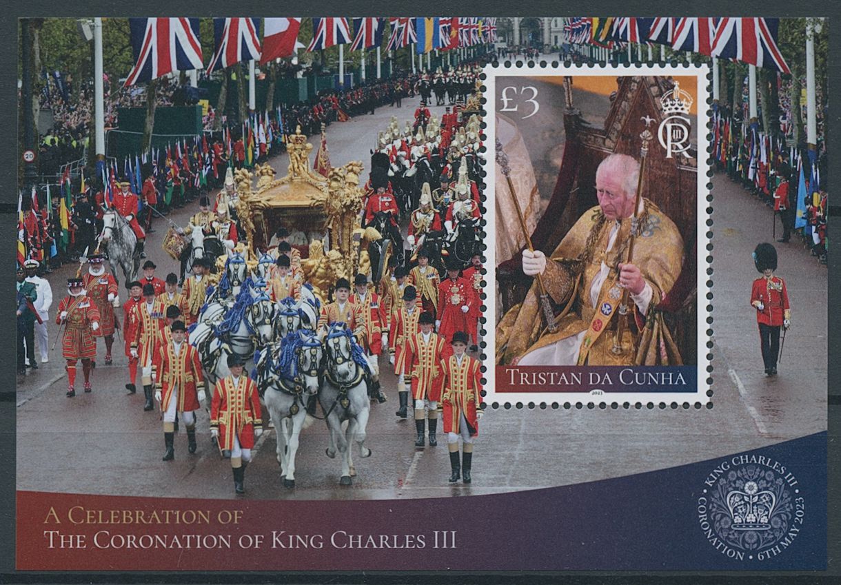Tristan da Cunha 2023 MNH Royalty Stamps King Charles III Coronation 1v M/S
