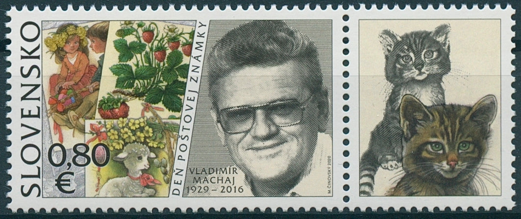 Slovakia 2020 MNH People Stamps Stamp Day Vladimir Machaj Art Design 1v Set + Label