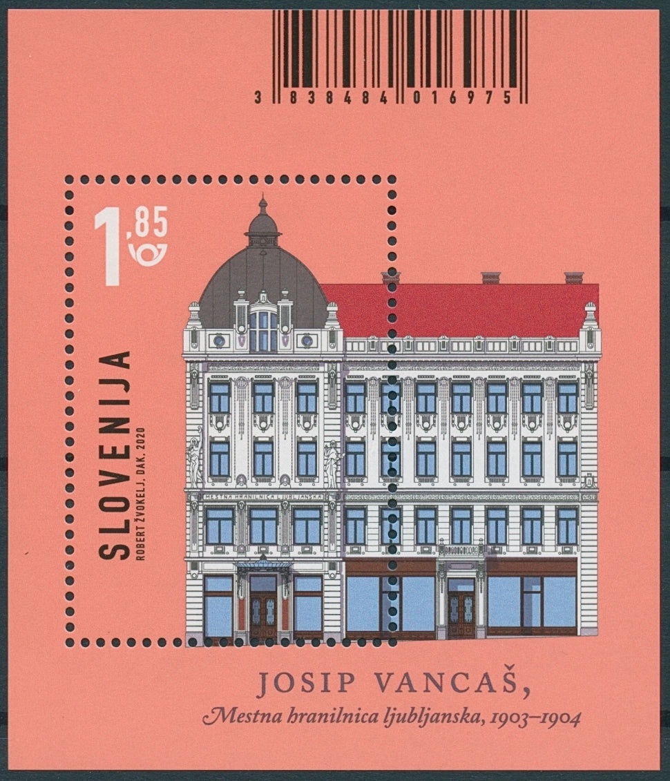 Slovenia Architecture Stamps 2020 MNH Municipal Savings Bank Ljubljana 1v M/S