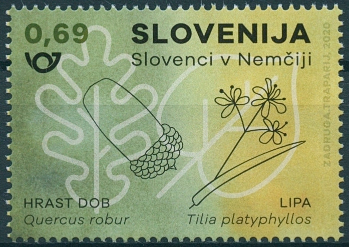 Slovenia Trees Stamps 2020 MNH Sloves in Germany Oak Leaves Plants Nature 1v Set