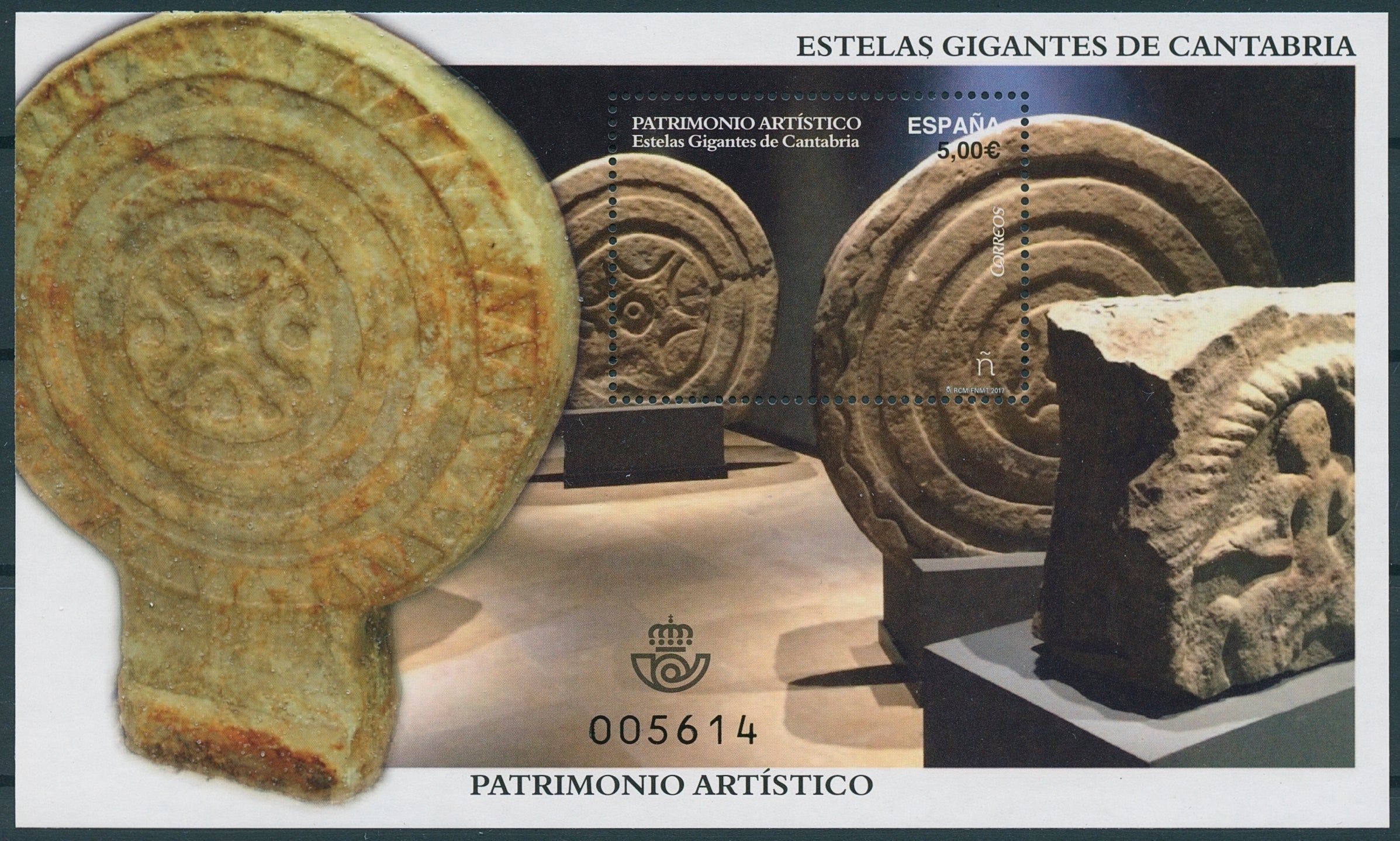 Spain 2017 MNH Estelas Gigantes de Cantabria Artistic Heritage 1v M/S Art Stamps
