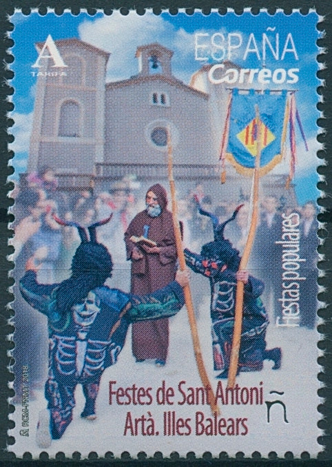 Spain 2018 MNH Festes de Sant Antoni Arta 1v Set Festivals Architecture Stamps