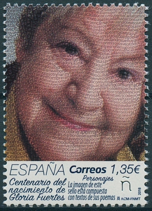 Spain 2018 MNH Gloria Fuertes Birth Centenary 1v Set Writers Poets Stamps