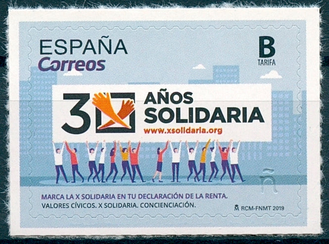 Spain 2019 MNH Civic Values Solidaria 1v S/A Set Cultures Stamps