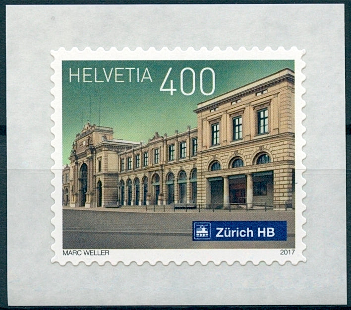 Switzerland Trains Stamps 2017 MNH Swiss Railway Stations Zurich HB 1v S/A Set