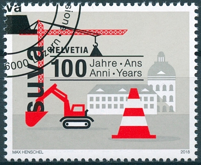 Switzerland 2018 CTO SUVA 100 Years Social Security 1v Set Architecture Stamps
