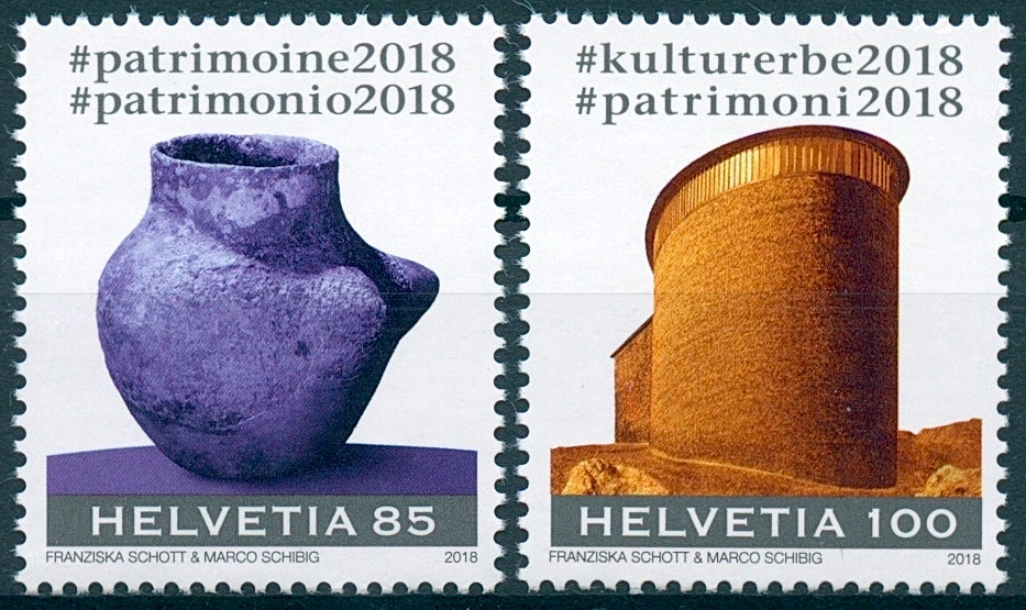 Switzerland Art Stamps 2018 MNH #CulturalHeritage2018 Cultural Heritage 2v Set