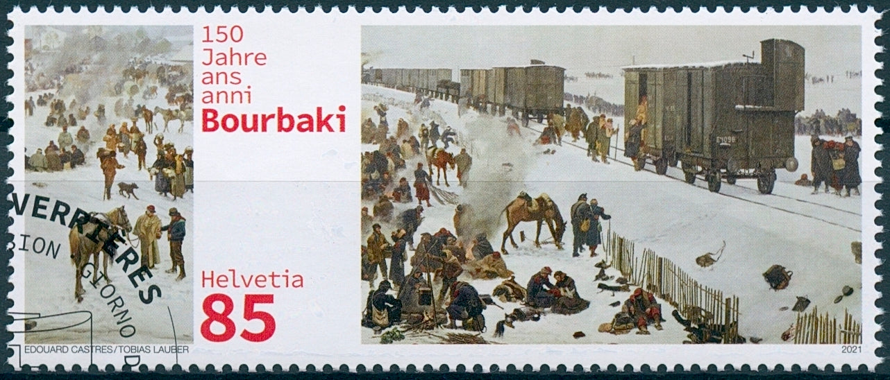 Switzerland Military Stamps 2021 CTO Bourbaky Army Internment Horses Art 1v Set