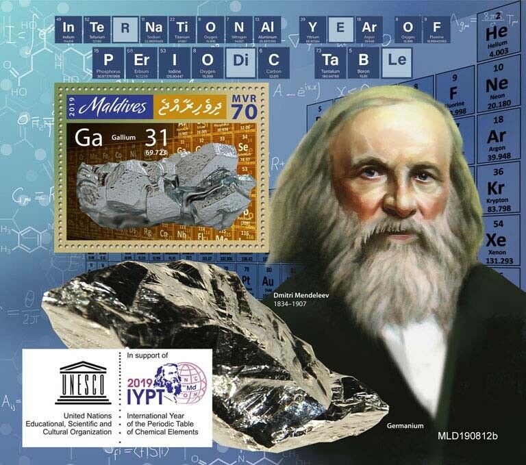 Maldives 2019 MNH Chemistry Stamps Intl Year Periodic Table IYPT Science 1v S/S