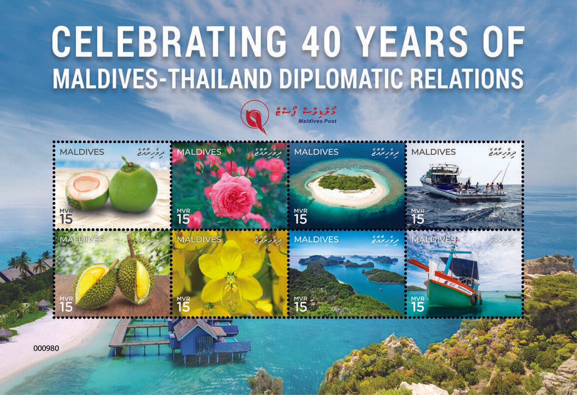 Maldives Stamps 2019 MNH Dipl Relations JIS Thailand Boats Flowers Fruits 8v M/S