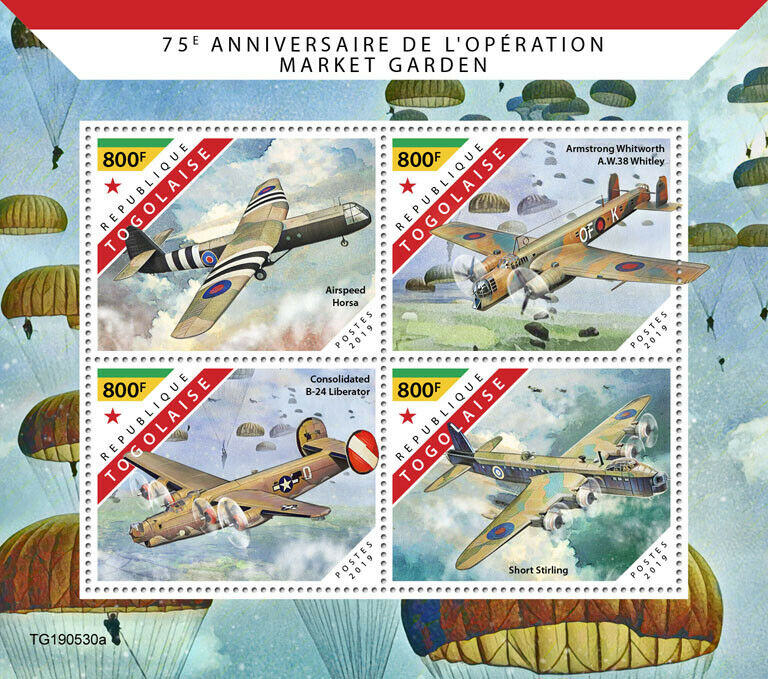 Togo 2019 MNH Military Stamps WWII WW2 Operation Market Garden Aviation 4v M/S
