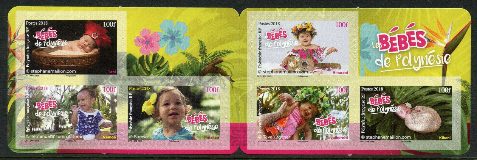 French Polynesia 2018 MNH Babies 6v S/A Booklet Plants Flowers Nature Stamps
