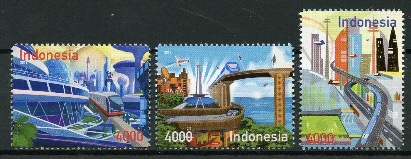 Indonesia Trains Stamps 2018 MNH Path to 2045 Rail Bridges Architecture 2v Set