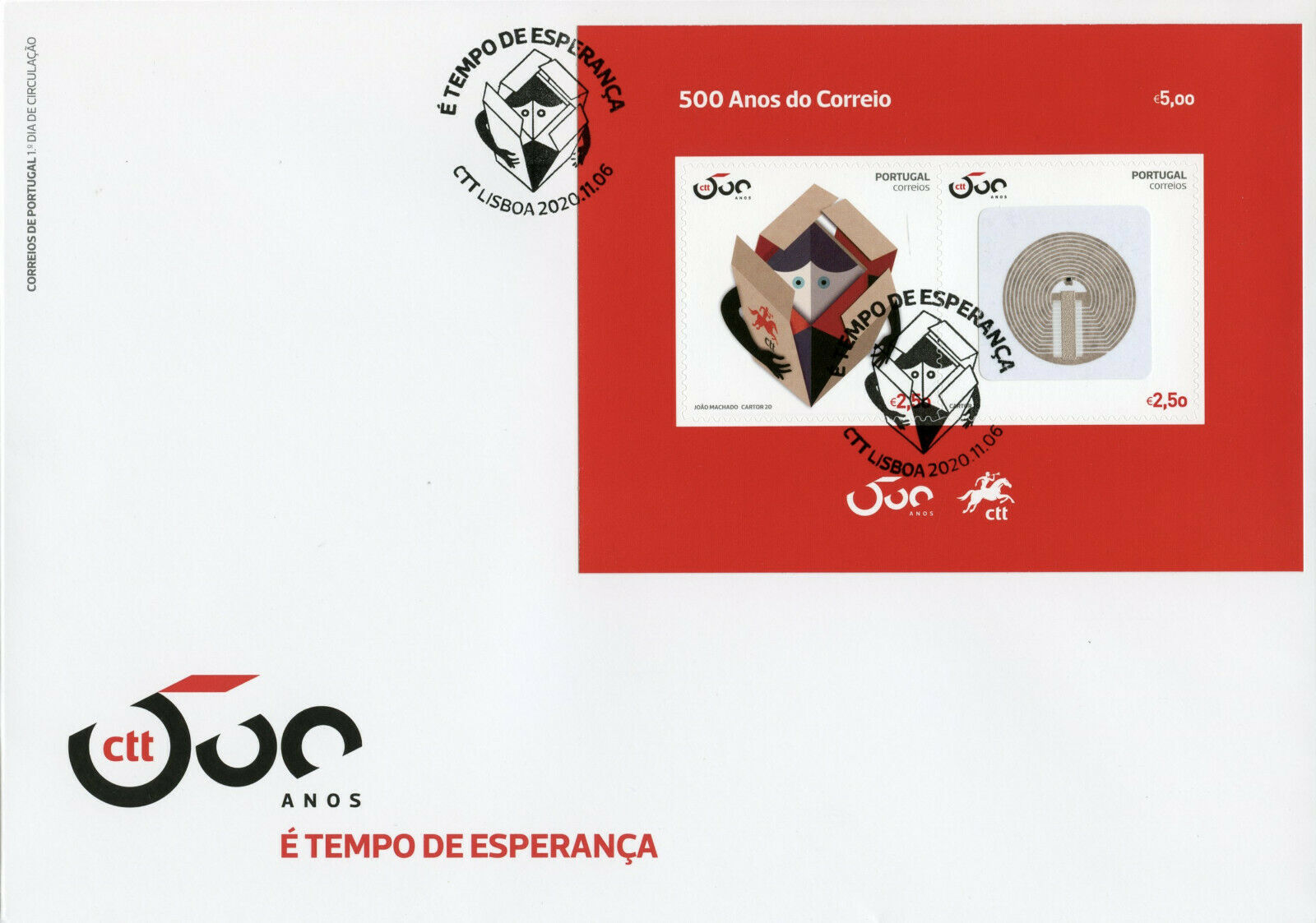 Portugal Medical Stamps 2020 FDC Time for Hope Postal Services Corona 2v M/S