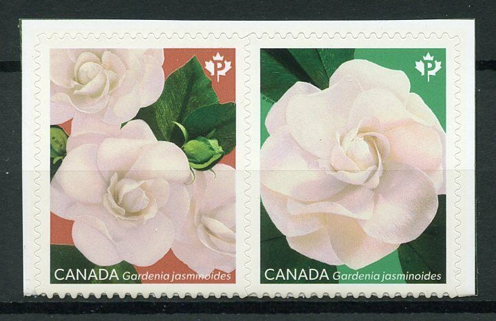 Canada 2019 MNH Gardenia Cape Jasmine 2v S/A Set Flora Nature Flowers Stamps