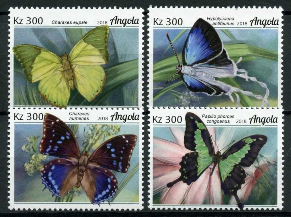 Angola 2018 MNH Butterflies Stamps Papilio Butterfly Insects 4v Set