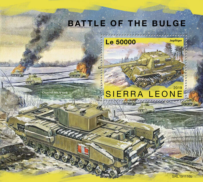 Sierra Leone Military & War Stamps 2019 MNH WWII WW2 Battle of Bulge Tanks 1v SS