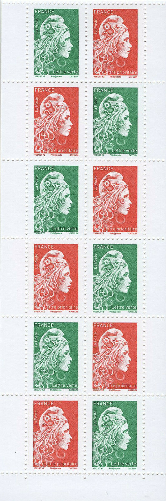 France 2018 MNH Marianne l'engagee Definitives 14v Booklet Stamps
