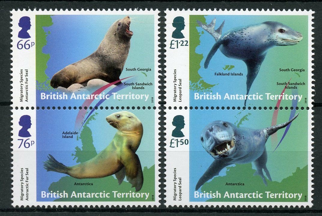 BAT 2018 MNH Wild Animals Stamps Seals Migratory Species 4v Set