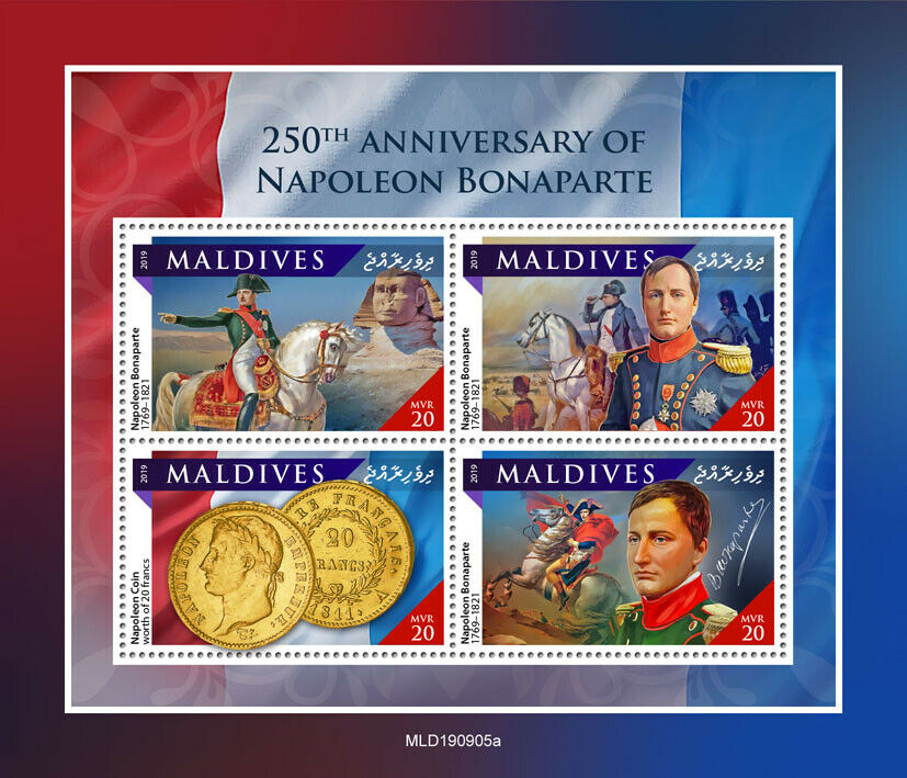 Maldives 2019 MNH Napoleon Bonaparte Stamps Famous People Military 4v M/S