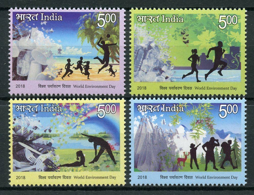 India 2018 MNH World Environment Day 4v Set Trees Plants Nature Stamps