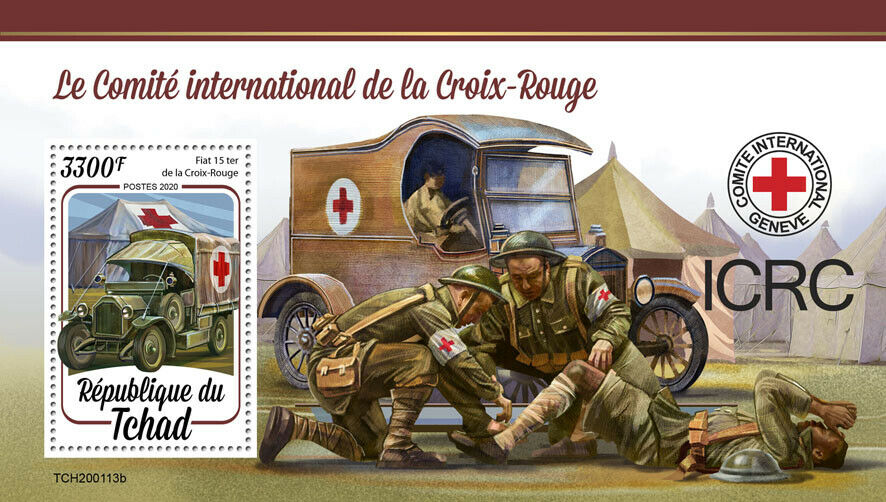 Chad 2020 MNH Medical Stamps Red Cross Fiat 15 ter Trucks 1v S/S