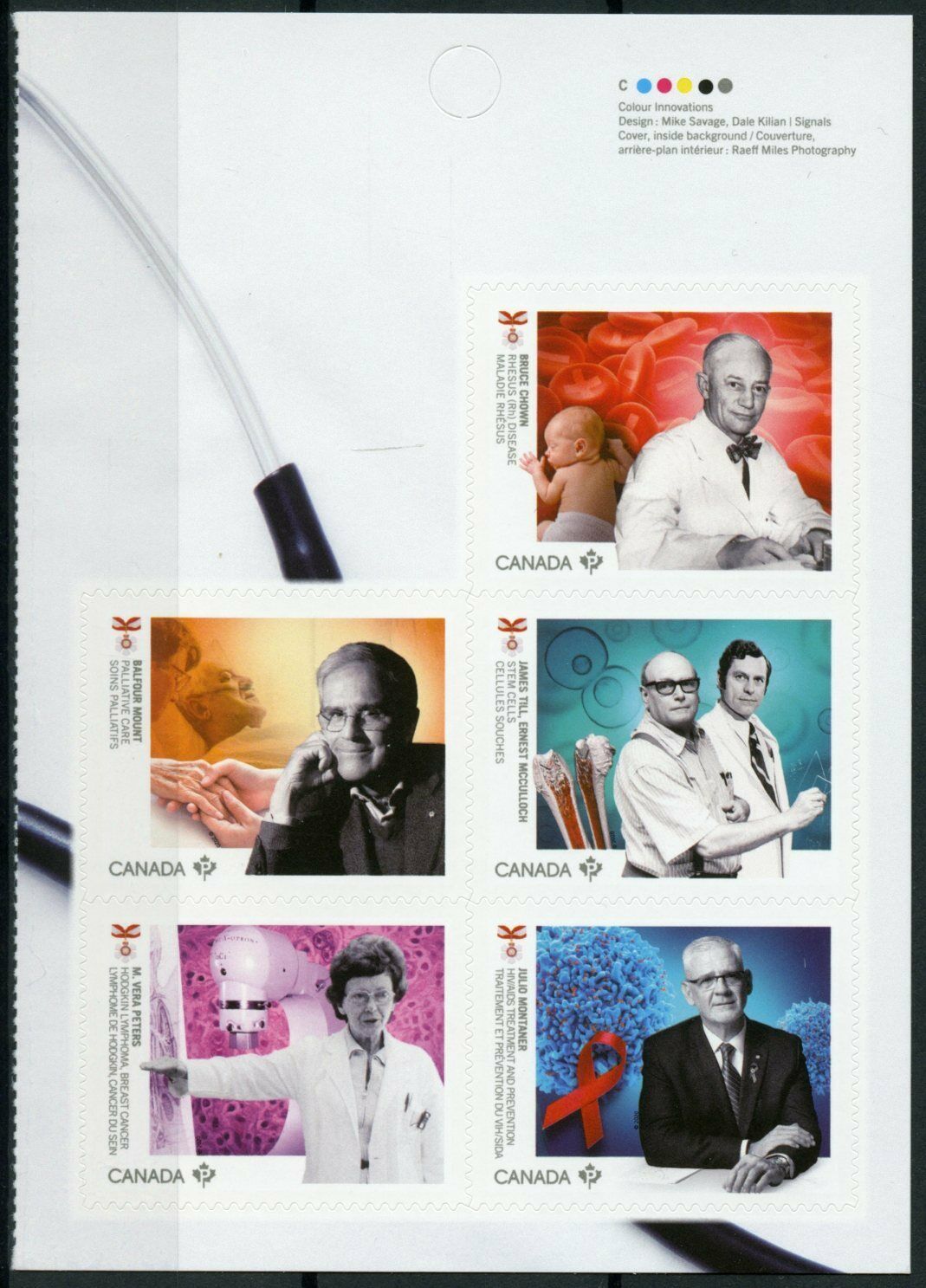 Canada Medical Stamps 2020 Groundbreakers Cancer HIV Rhesus 5v S/A Pane