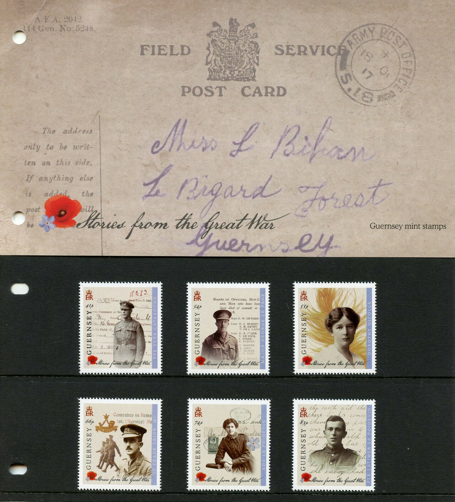 Guernsey 2014 MNH WWI WW1 Stories of Great War 6v Set Presentation Pack Stamps