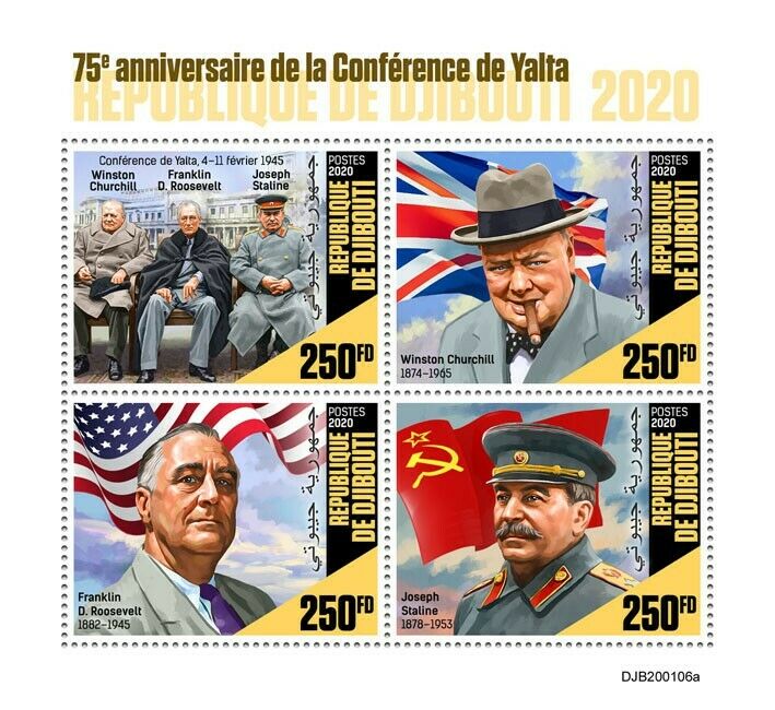 Djibouti 2020 MNH Military Stamps WWII WW2 Yalta Conference Churchill Stalin 4v M/S
