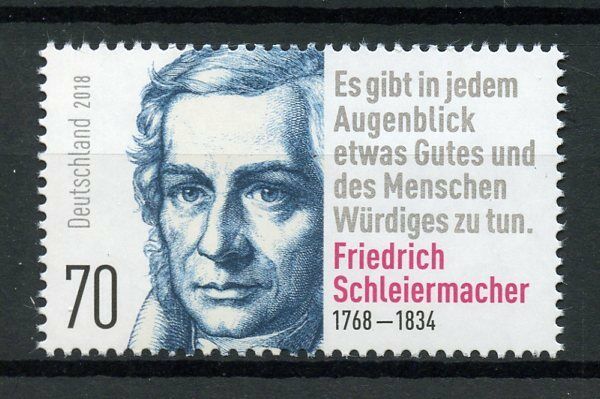Germany 2018 MNH Friedrich Schleiermacher Theologian Philosopher 1v Set Stamps