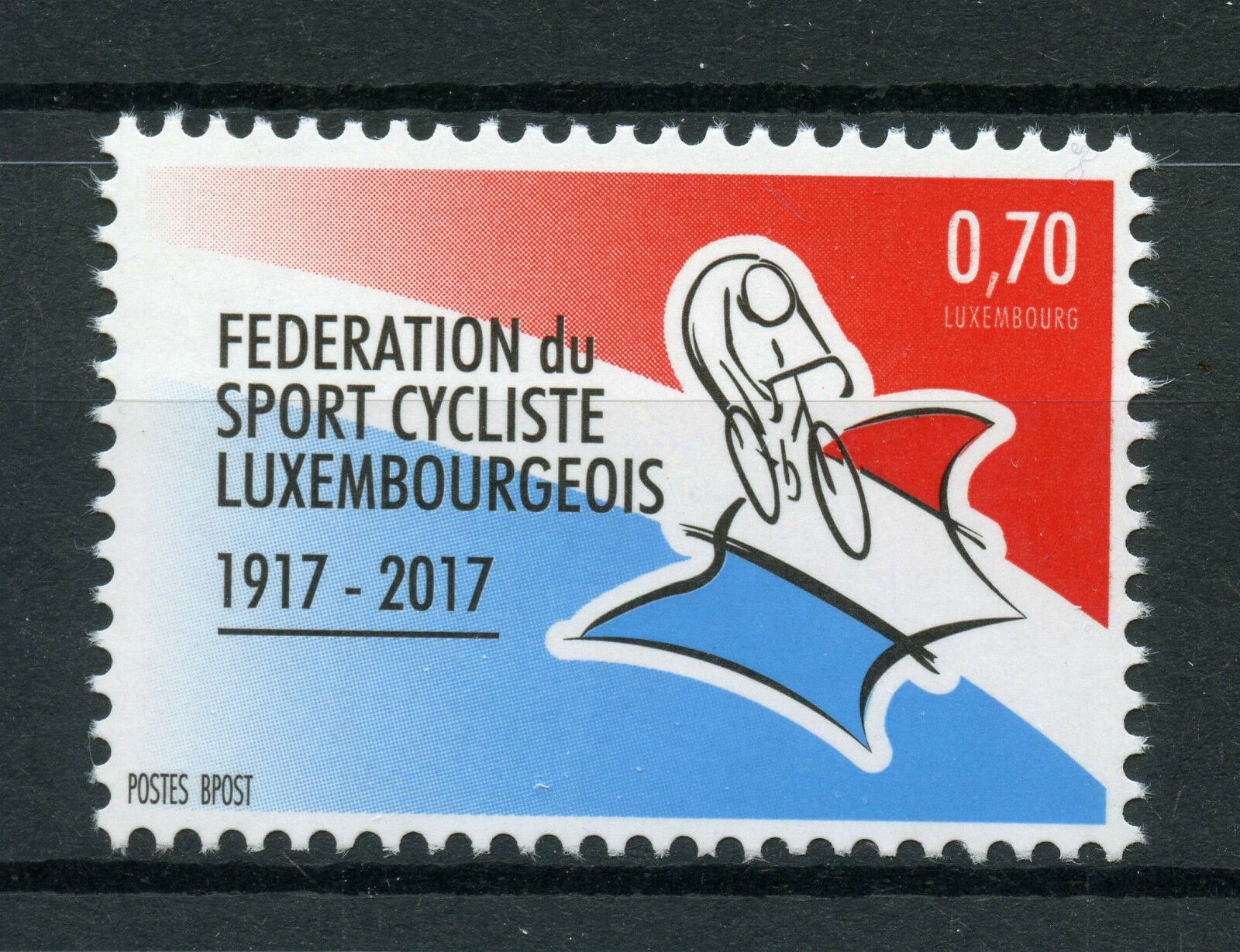 Luxembourg 2017 MNH FSCL Federation Sport Cycliste Lux 1v Set Cycling Stamps