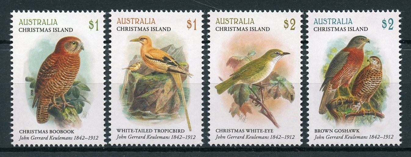 Christmas Island Australia 2018 MNH Birds Art of John Keulemans 4v Set Stamps