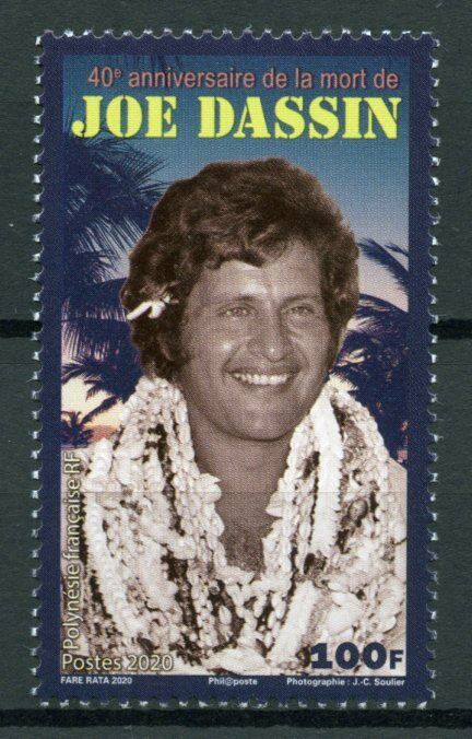 French Polynesia Music Stamps 2020 MNH Joe Dassin Singers Famous People 1v Set