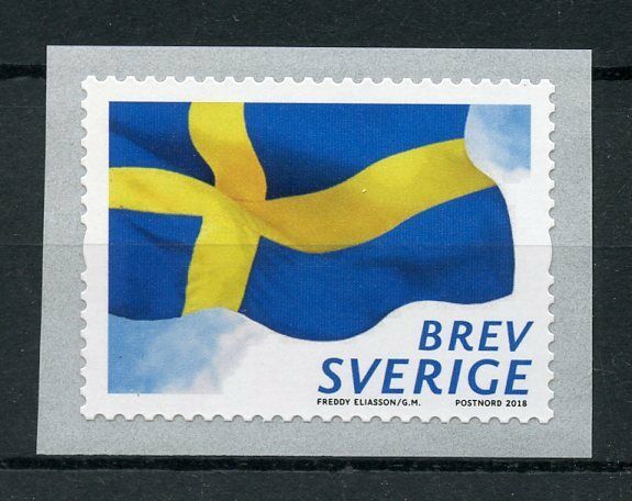 Sweden 2018 MNH Swedish Flag 1v S/A Coil Set Flags Stamps