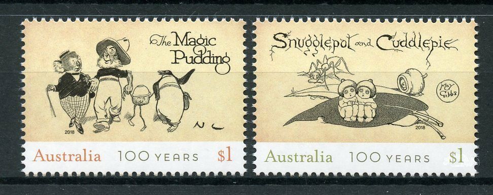 Australia 2018 MNH Children's Bush Classics Novels Magic Pudding 2v Set Stamps