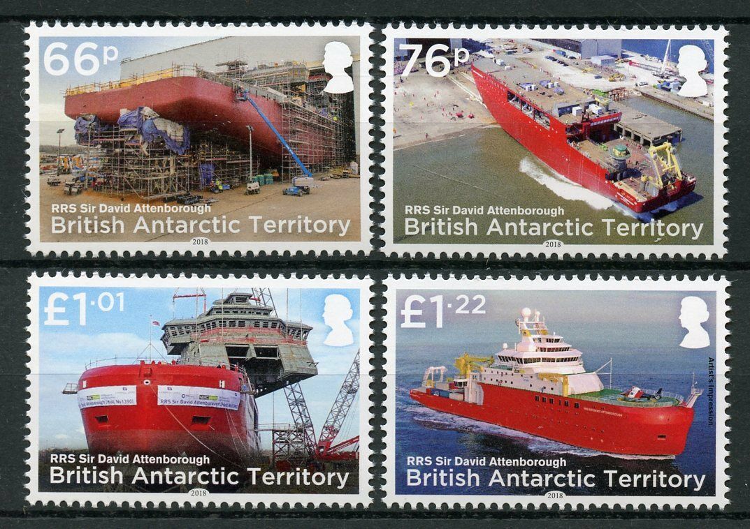 BAT 2018 MNH Ships Stamps RRS David Attenborough Boats Nautical 4v Set