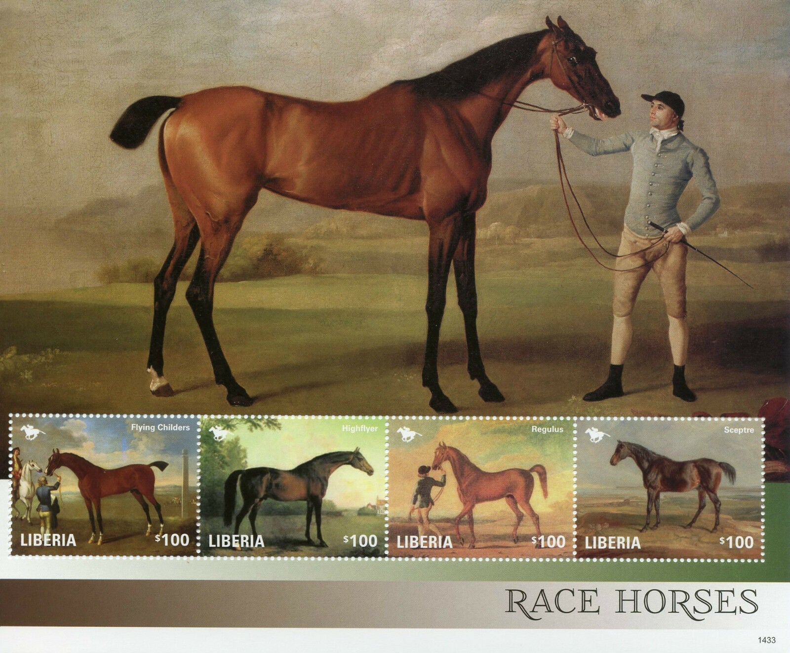 Liberia 2014 MNH Art Stamps Race Horses Horse Racing Paintings 4v M/S II