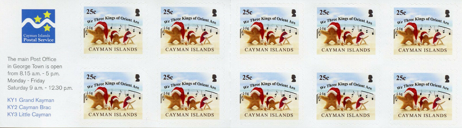 Cayman Islands 2018 MNH Christmas Stamps Carols We Three Kings 10v S/A Booklet