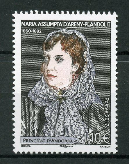 French Andorra 2017 MNH Maria Assumpta d'Areny-Plandolit 1v Set Stamps