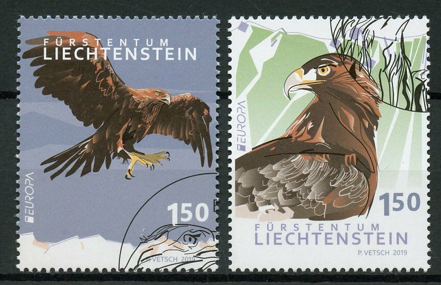 Liechtenstein 2019 CTO Golden Eagle National Birds Europa 2v Set Eagles Stamps