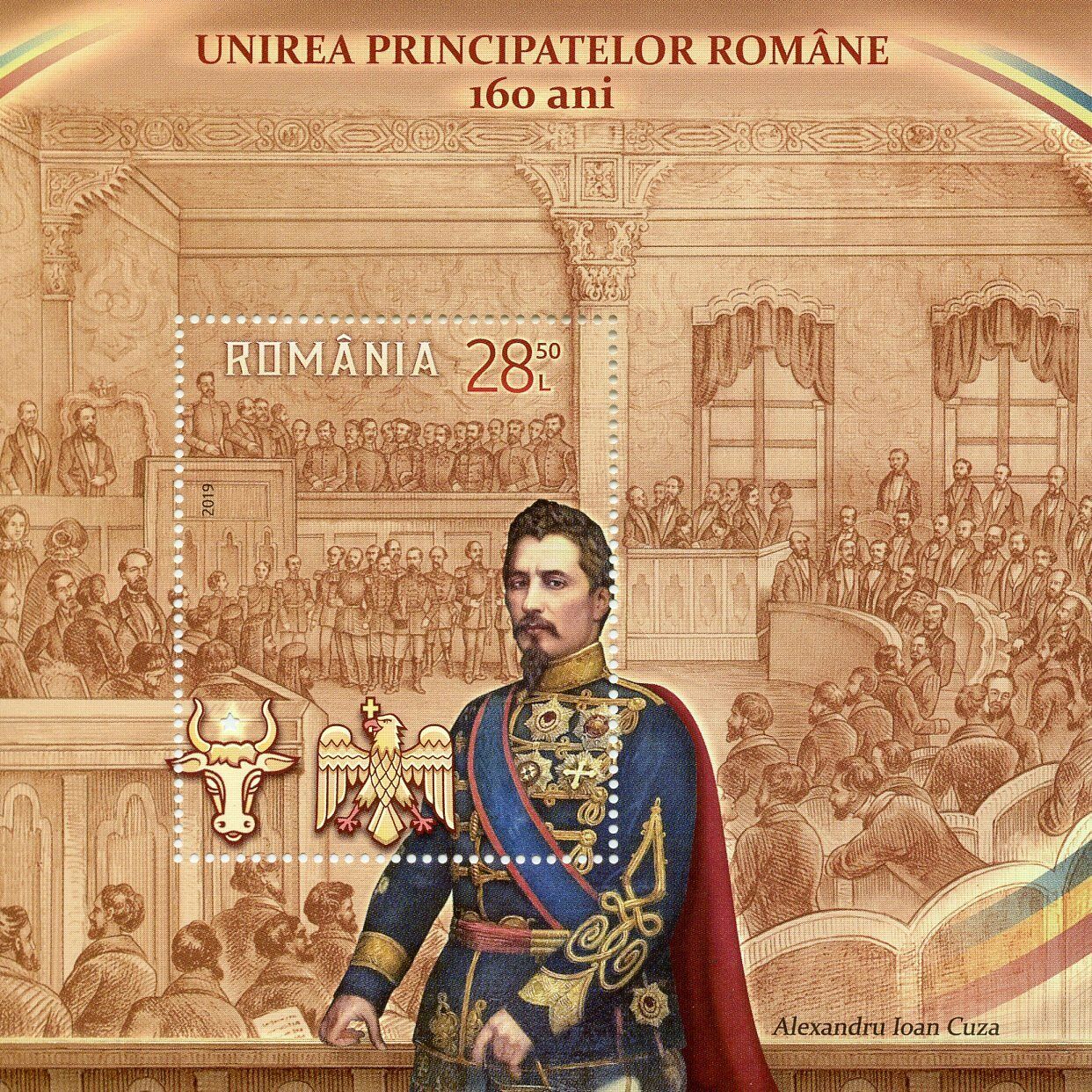 Romania 2019 MNH Union Principalities 160 Yrs Alexandru Ioan Cuza 1v M/S Stamps