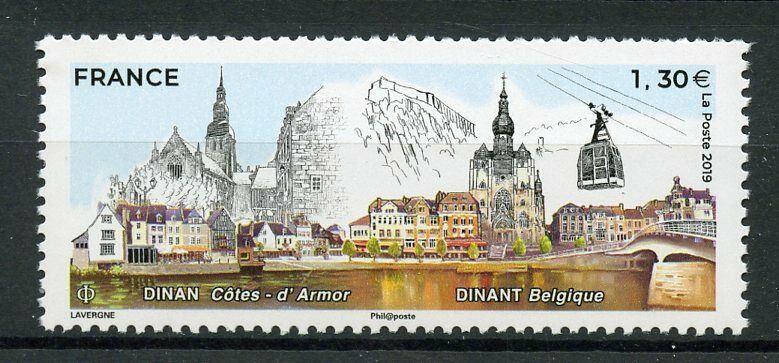 France 2019 MNH Dinan Dinant 65Yrs Twinning 1v Set Tourism Architecture Stamps