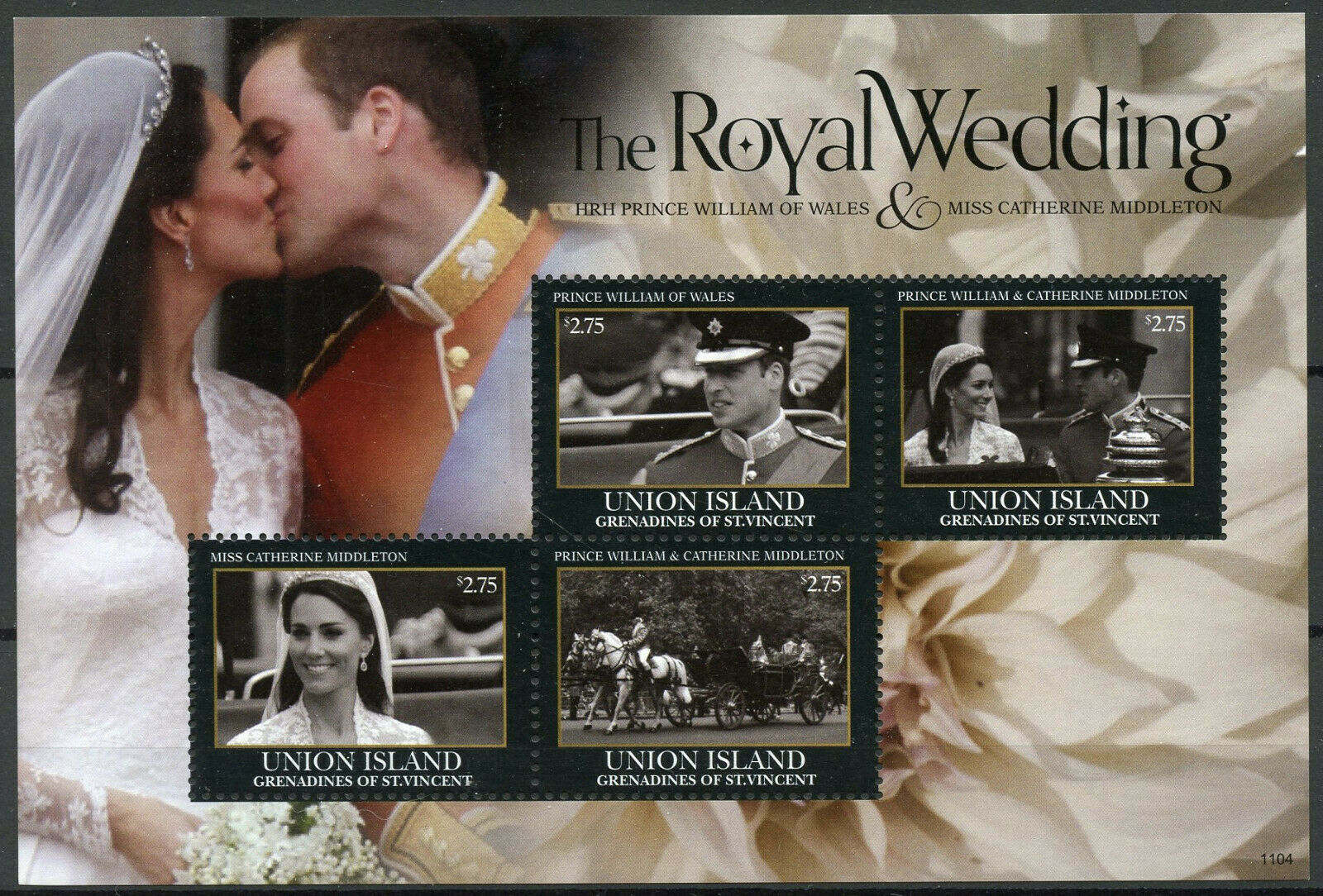 Union Island Gren St Vincent Stamps 2011 MNH Royal Wedding William Kate 4v MS II