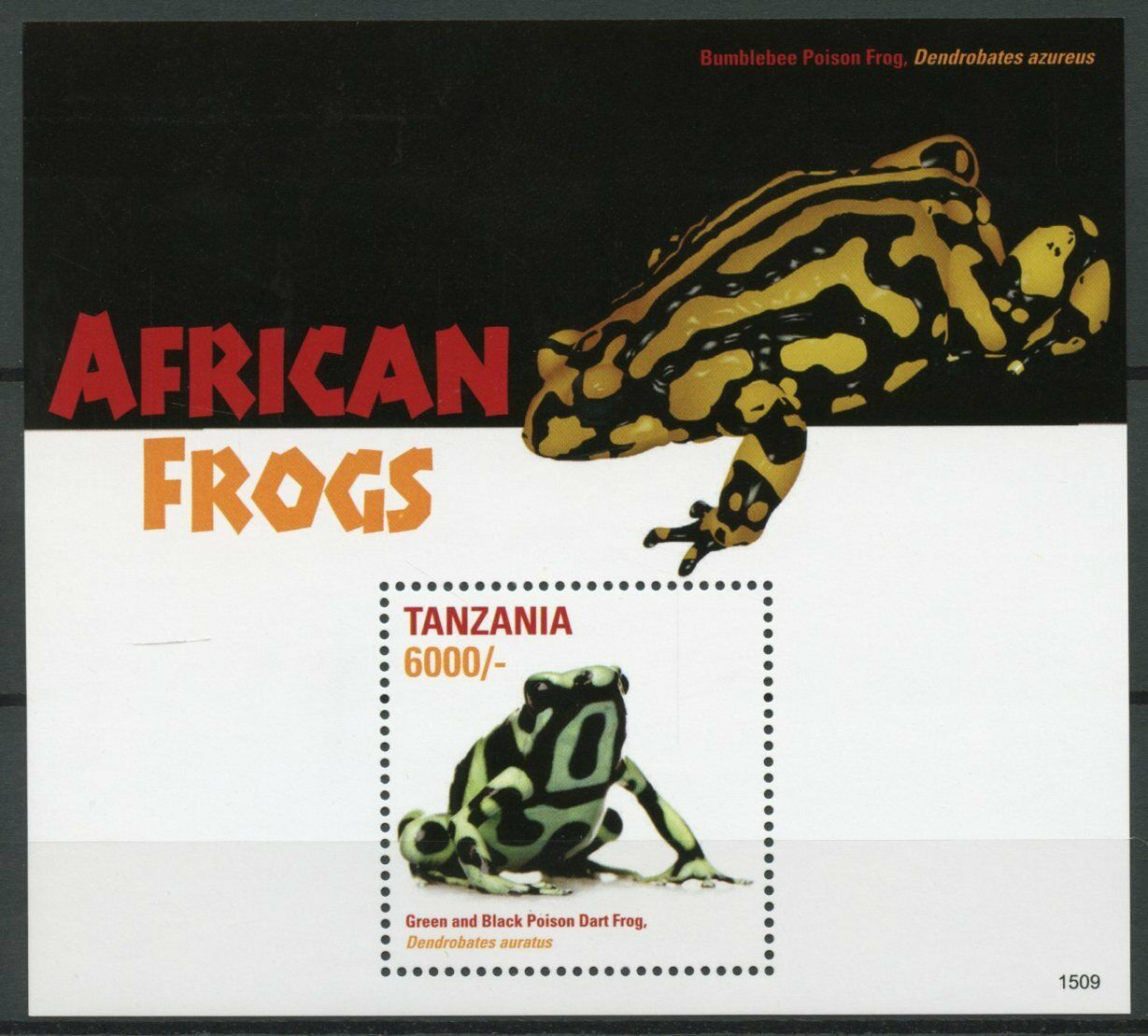 Tanzania 2015 MNH Amphibians Stamps African Frogs Poison Dart Frog 1v S/S II