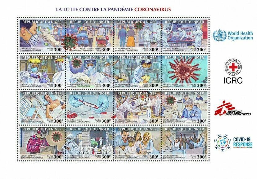 Niger 2020 MNH Medical Stamps Corona Pandemic Fight Science Health Covid Covid-19 12v M/S