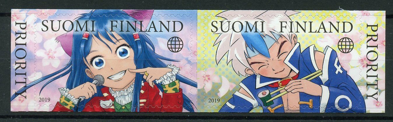Finland 2019 MNH Japanese Influences 2v S/A Set Cartoons Manga Comics Stamps